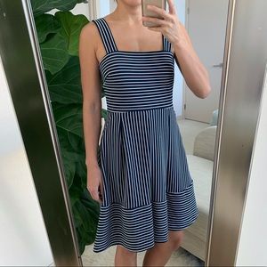 Banana Republic Navy Striped A-Line Dress 0